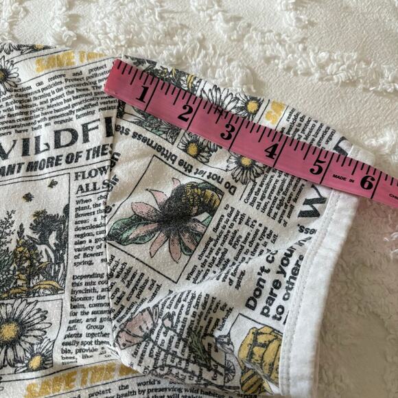 VIBE N' Cropped "Wildflower" T-Shirt XL Newspaper Print Subliminal Hippie Urban - Picture 10 of 10